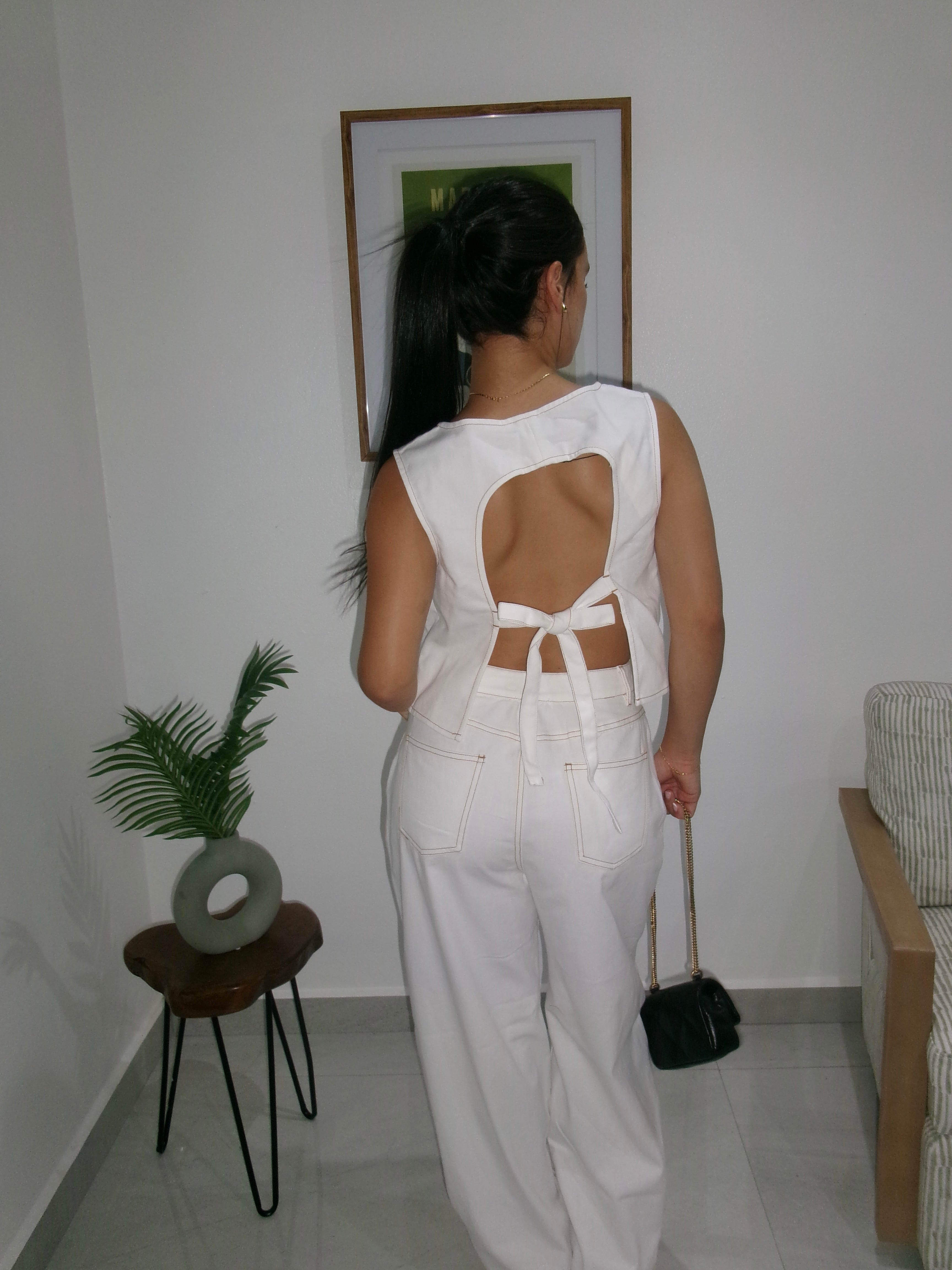 Open Back Denim Set