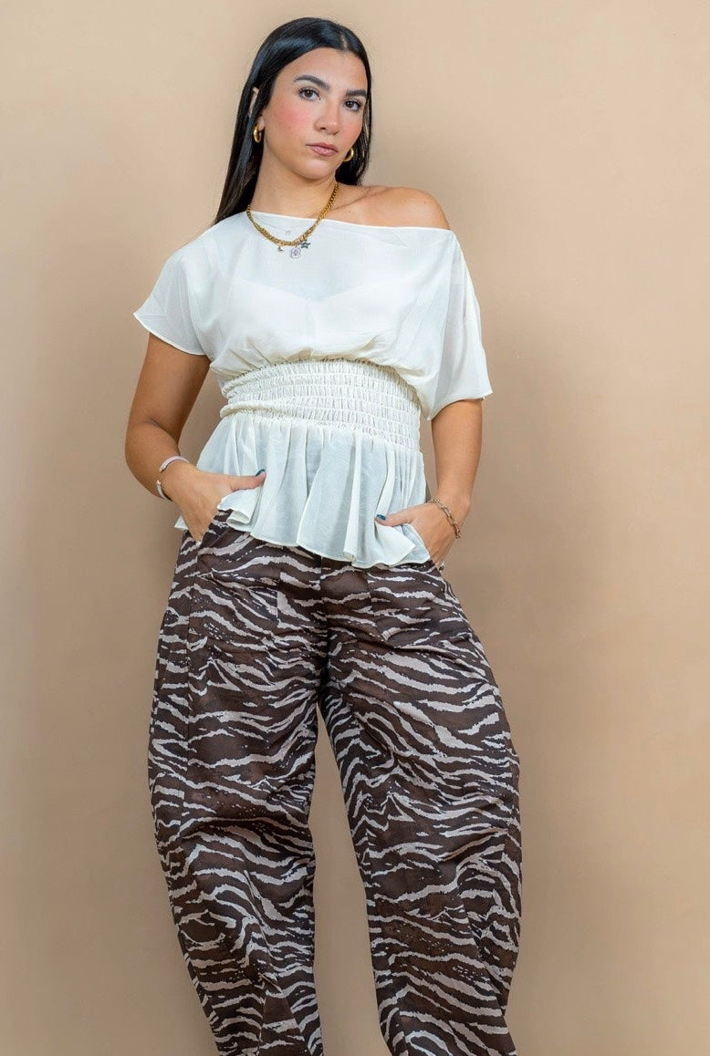 Ivory Bloom Chiffon Top