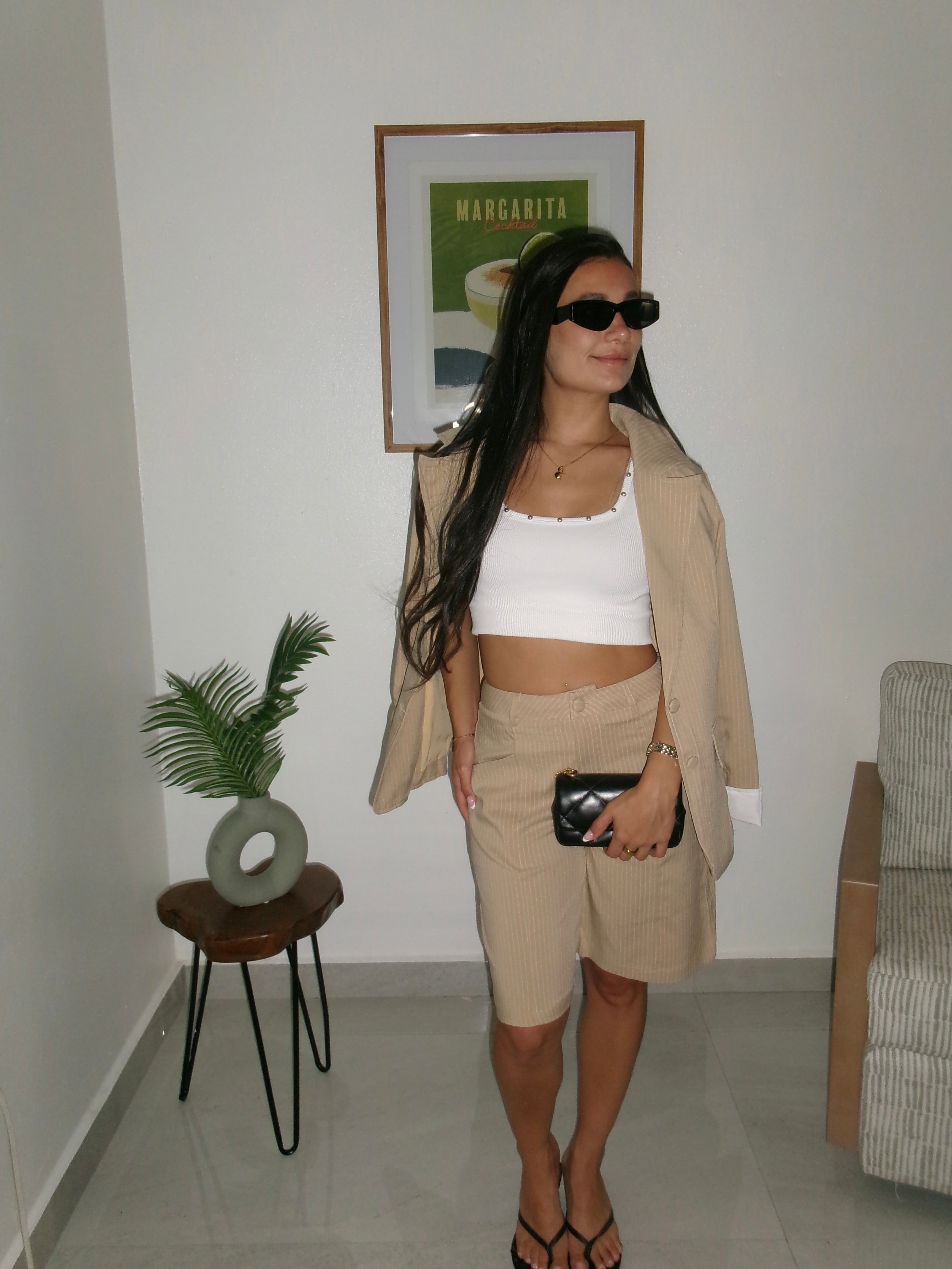 Pinstripe Blazer Jort Set