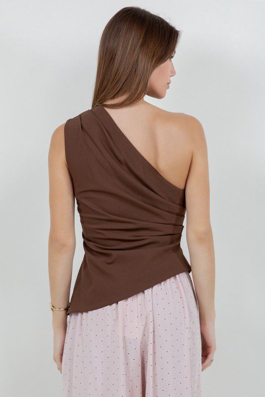 Linen One shoulder Top