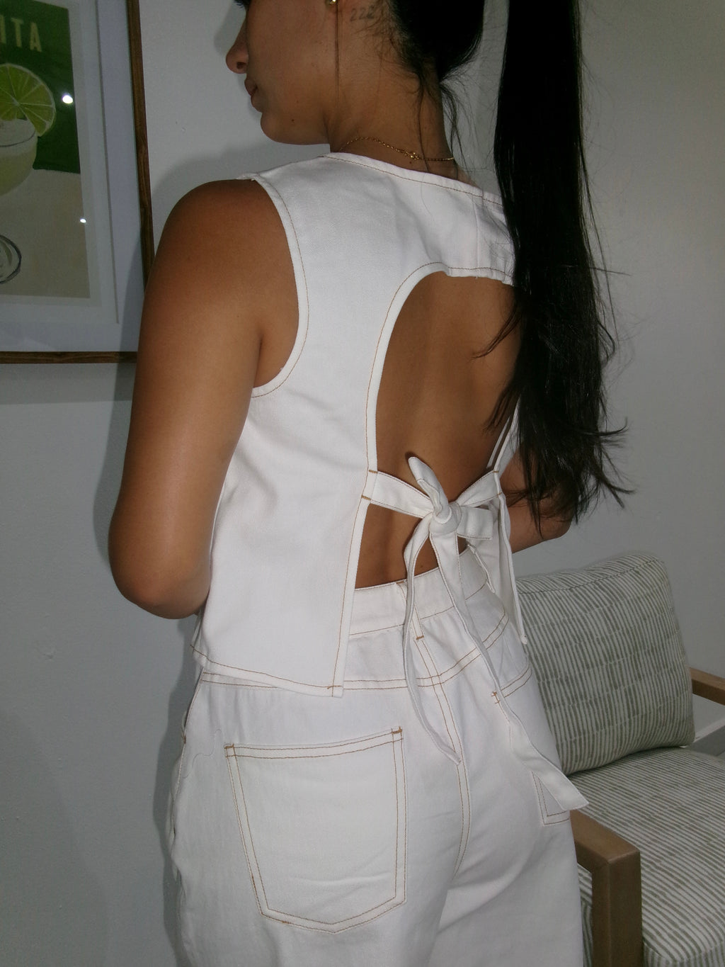 Open Back Denim Set